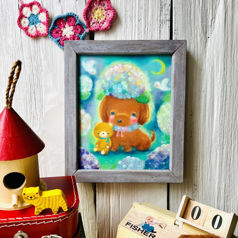 原画 あじさいの帽子 / hydrangea hat | art shop KURUTON