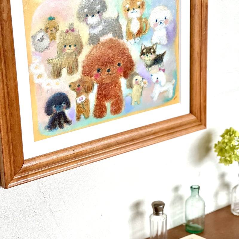 ○milk cocoa　奇跡の風船　絵画原画 イギリスのケンブリッジ周辺でドライブ中、海辺の小港の船溜りを