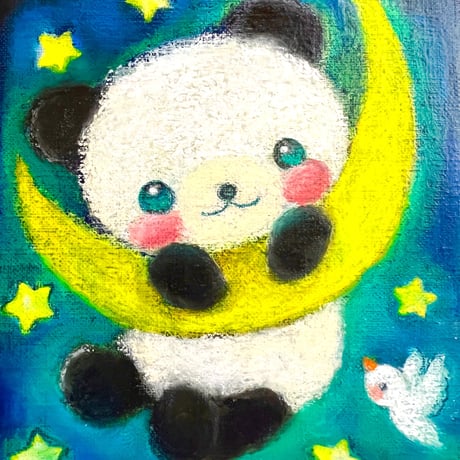 原画　三日月パンダ / panda and crescent moon