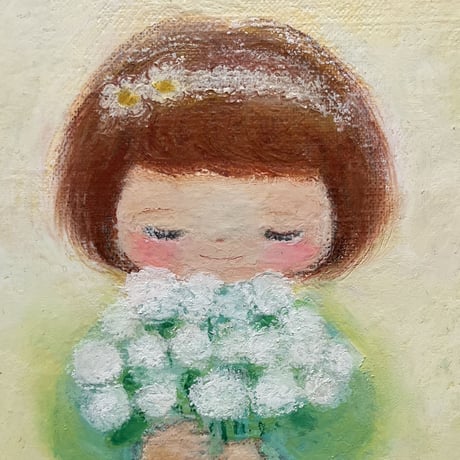 原画　白い花 / white bouquet