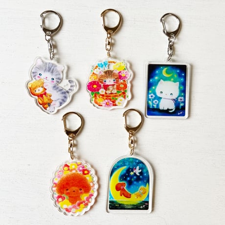【全５柄】かわいいアクリルキーホルダー
