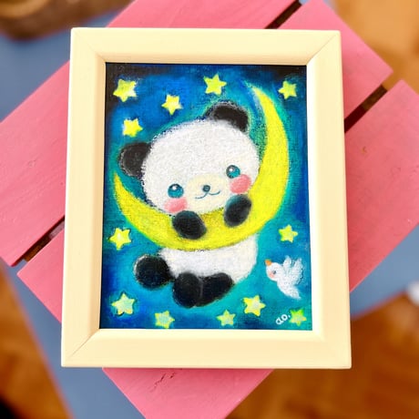 原画　三日月パンダ / panda and crescent moon