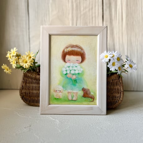 原画　白い花 / white bouquet
