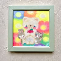 原画　白くま七色花 / white bear's rainbow flower