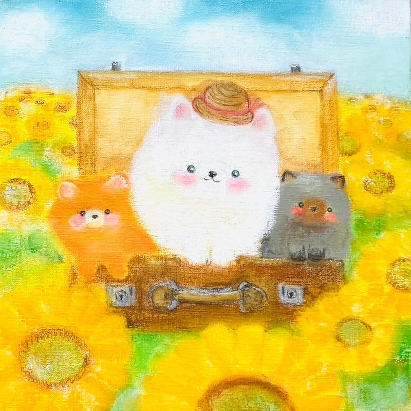 【原画】『冒険の旅へ』（鳥の絵　ガラクタ　アンティーク　森林　パステル画） 原画】『冒険の旅へ』（鳥の絵 ガラクタ アンティーク 森林 パステル画