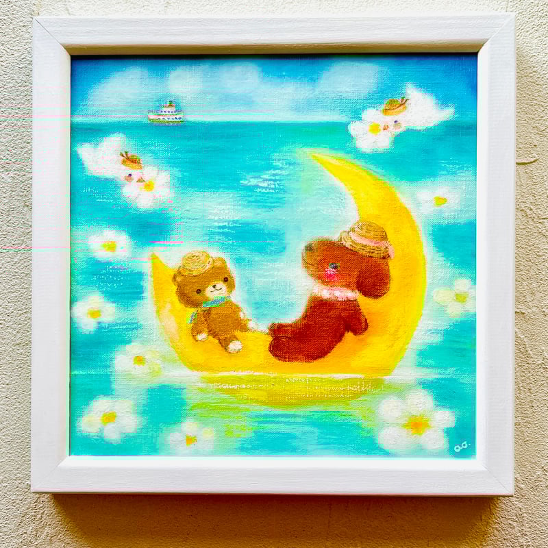 透明水彩画 原画 「クリスマスイブ」額縁付 F4サイズ 【公式通販】