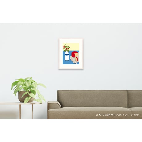 【安西水丸】ジクレー版画 「チーズと赤い実」