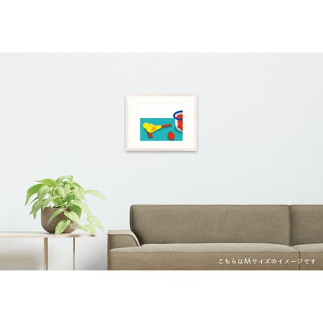 【安西水丸】ジクレー版画 「苺とトリ」