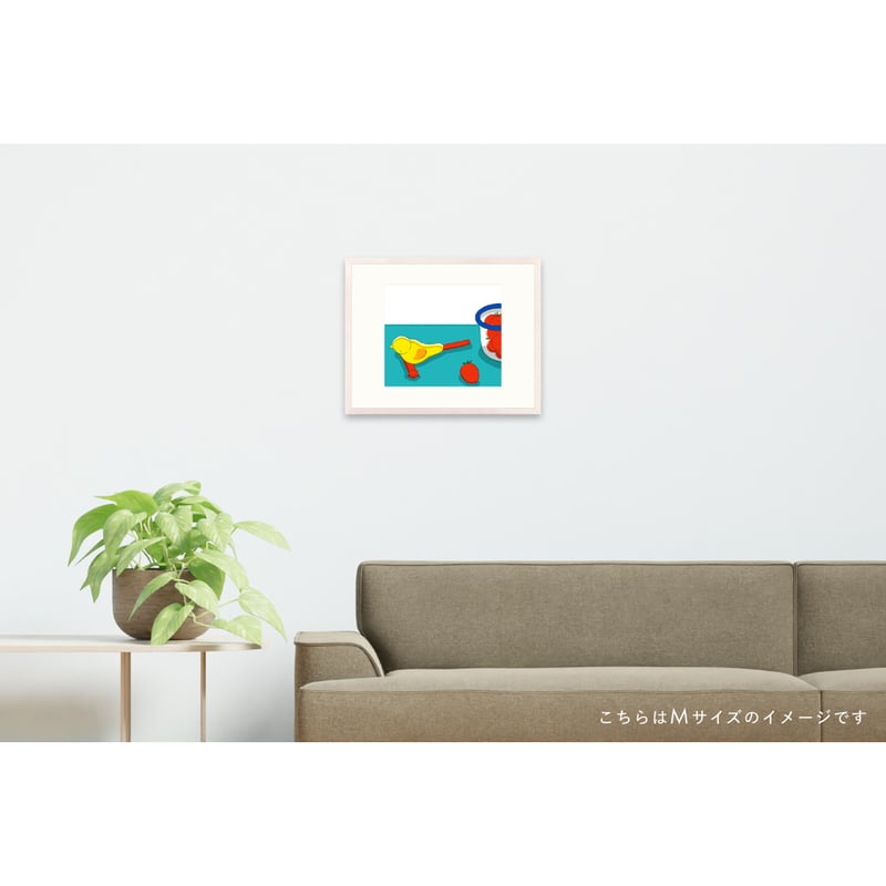 安西水丸】ジクレー版画 「苺とトリ」 | Crevis Online Store