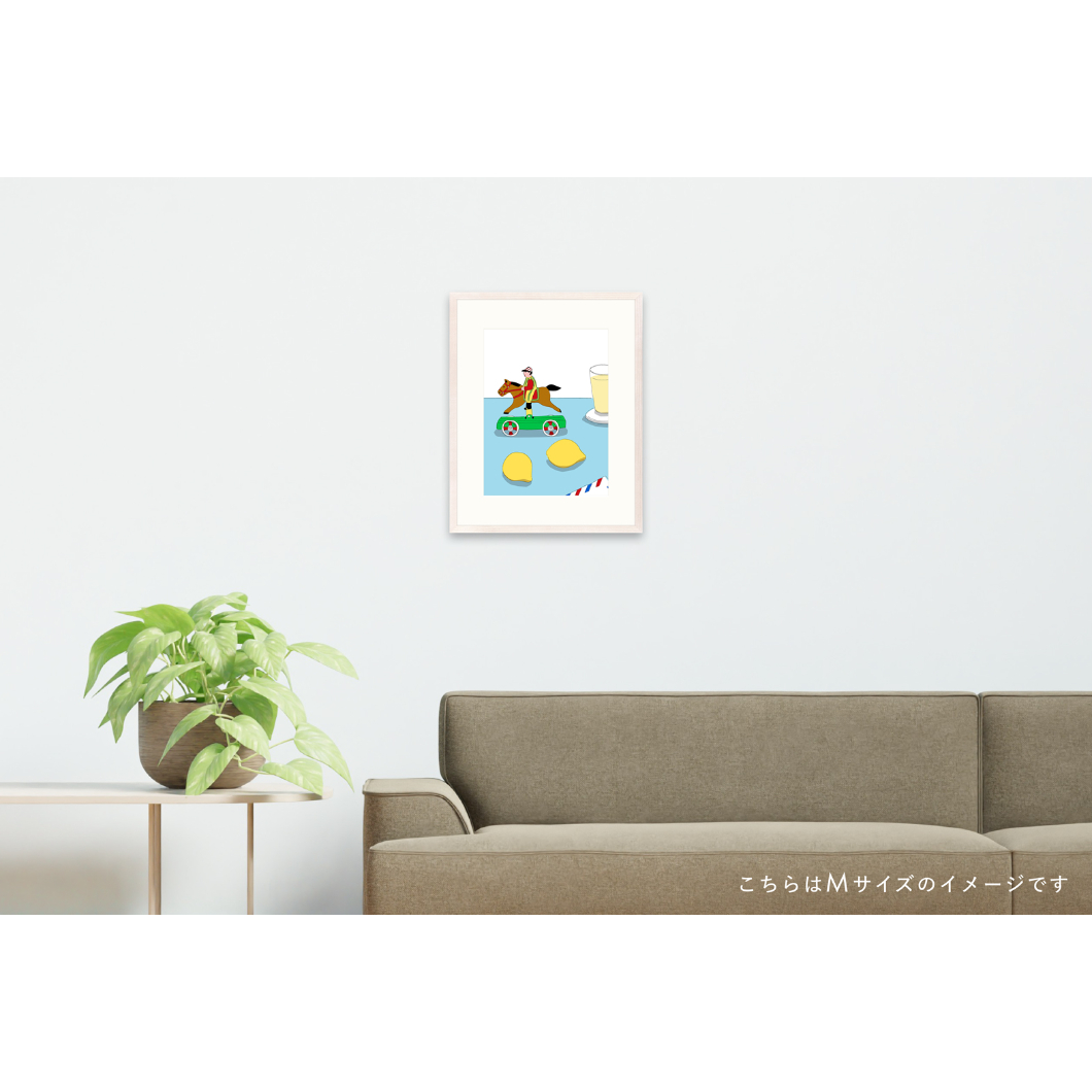 安西水丸】ジクレー版画 「レモンと競馬」 | Crevis Online Store