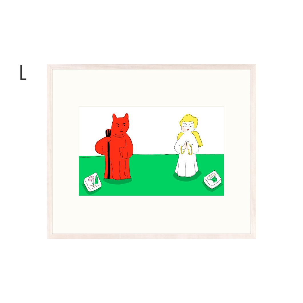 安西水丸】ジクレー版画 「天使と悪魔」 | Crevis Online Store