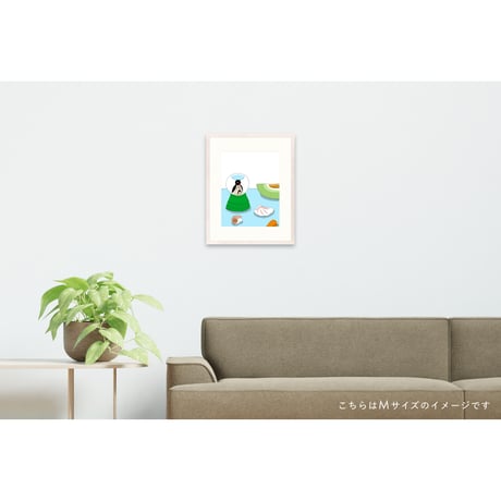 【安西水丸】ジクレー版画 「海とメロン」