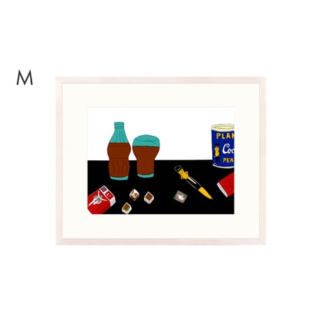 【安西水丸】ジクレー版画 「コーラとボールペン」