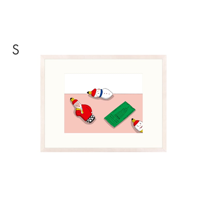 安西水丸】ジクレー版画 「サンタとチケット」 | Crevis Online Store