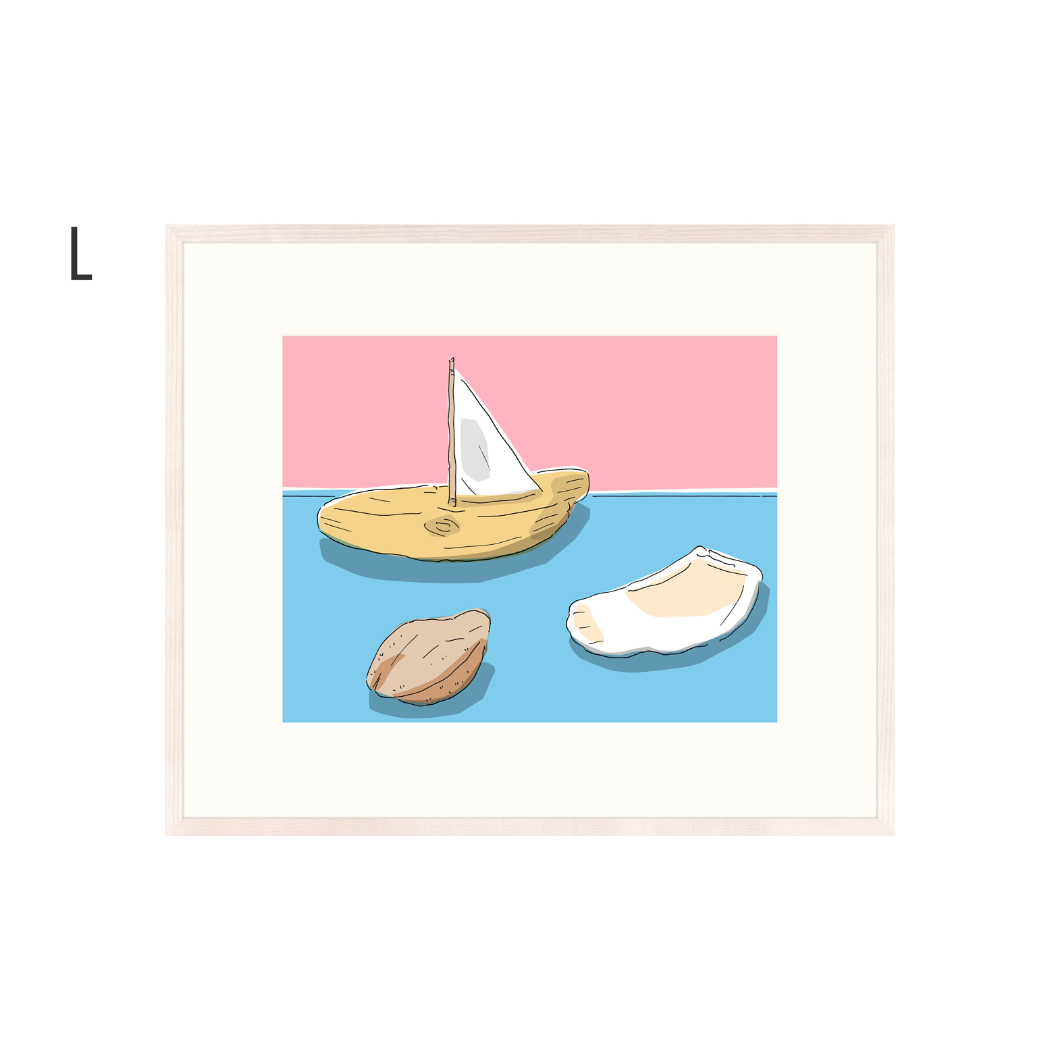 安西水丸】ジクレー版画 「海とヨット」 | Crevis Online Store