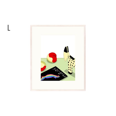 【安西水丸】ジクレー版画「スモモとサヴィニャック」