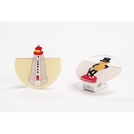 【安西水丸】回転クリップ　灯台とMr.ピーナッツ