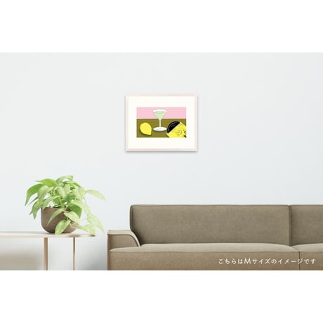 【安西水丸】ジクレー版画 「レモンとカクテル」