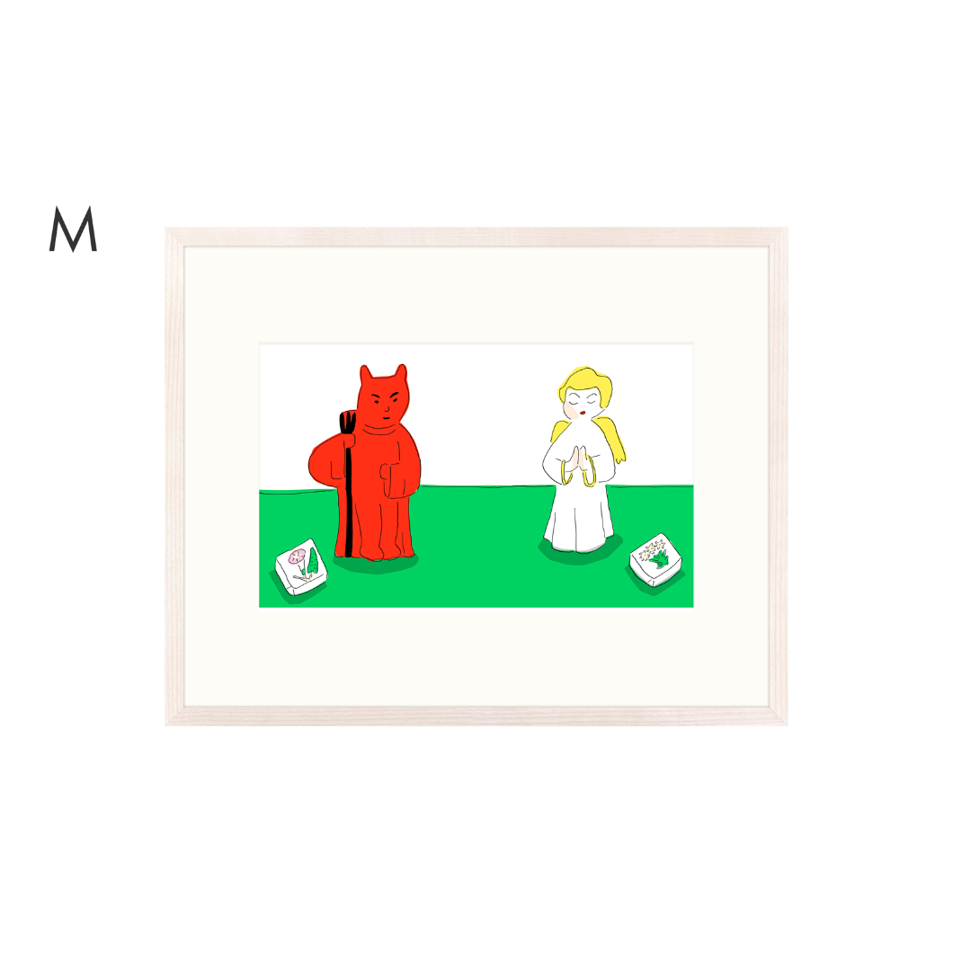 安西水丸】ジクレー版画 「天使と悪魔」 | Crevis Online Store