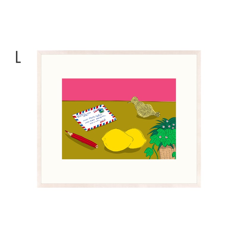 安西水丸】ジクレー版画 「エアメールとレモン」 | Crevis Online Store