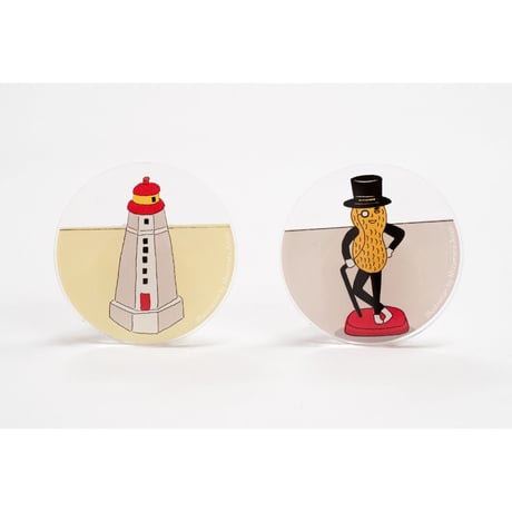 【安西水丸】回転クリップ　灯台とMr.ピーナッツ