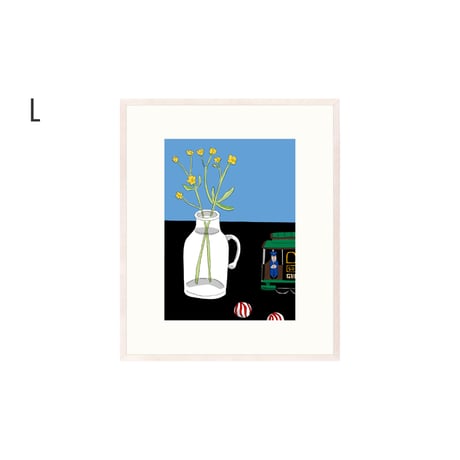 【安西水丸】ジクレー版画 「花とケーブルカー」