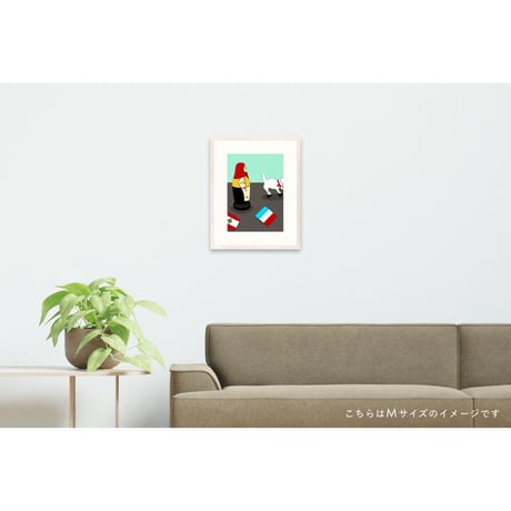 【安西水丸】ジクレー版画 「国旗とマトリョーシカ」