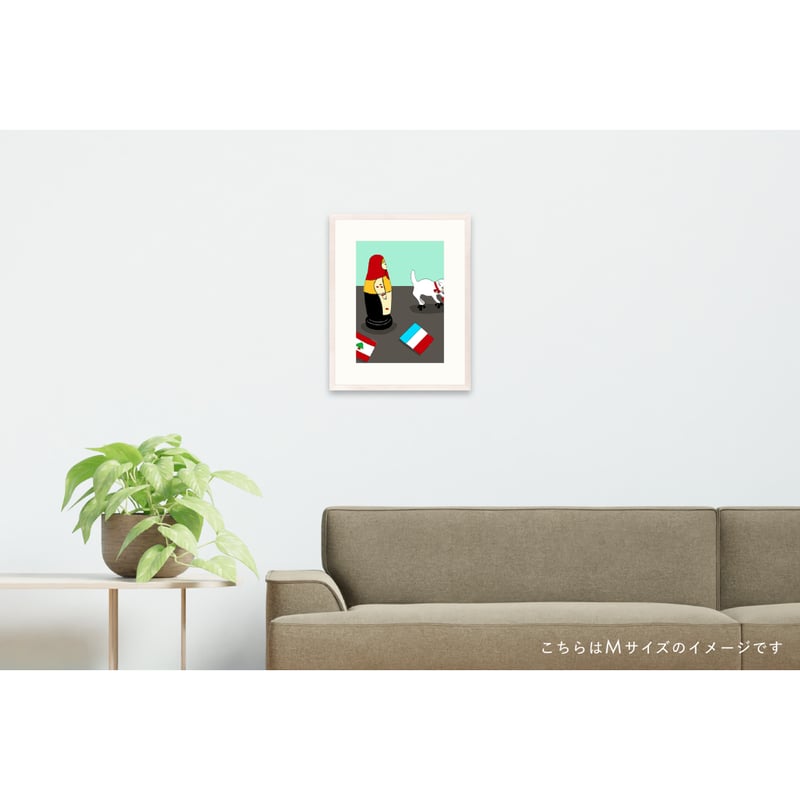 安西水丸】ジクレー版画 「国旗とマトリョーシカ」 | Crevis Online Store
