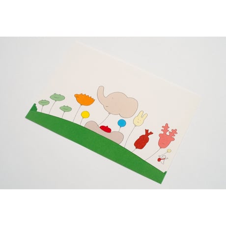 【安西水丸】ポストカード　ぞうのふうせんやさん