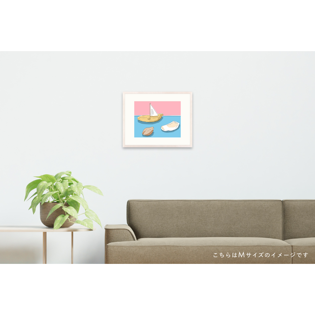 安西水丸】ジクレー版画 「海とヨット」 | Crevis Online Store