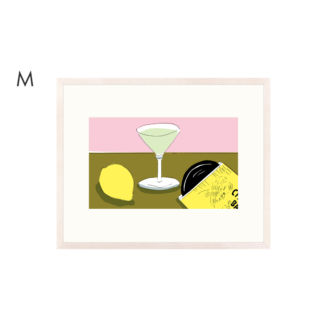 安西水丸　マティーニ（百合）　カクテルシリーズ　ジークレー版画 安西水丸「マティーニ（百合）＜カクテルシリーズ＞」 mizumaru anzai