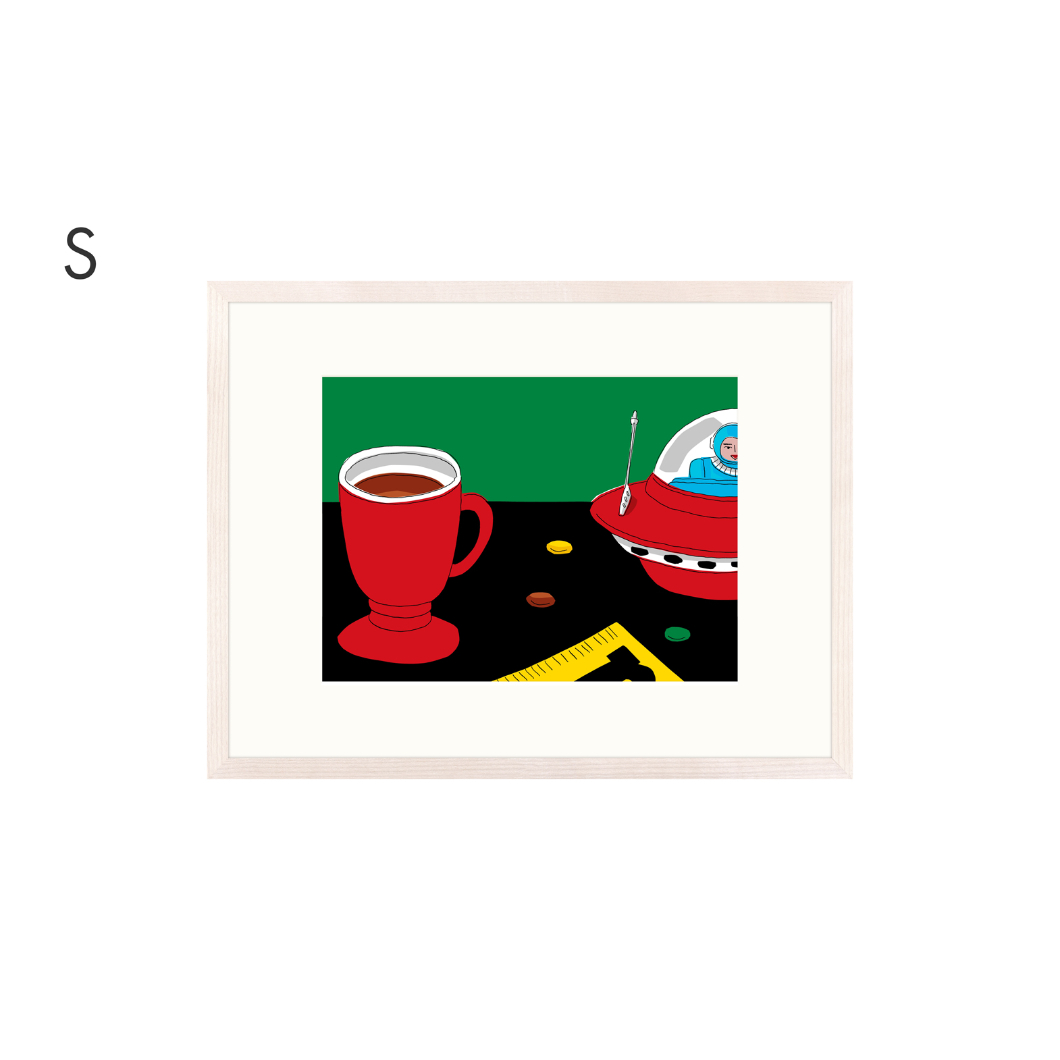 安西水丸】ジクレー版画 「カップとUFO」 | Crevis Online Store