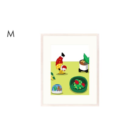 【安西水丸】ジクレー版画「ピエロとウェスタン」
