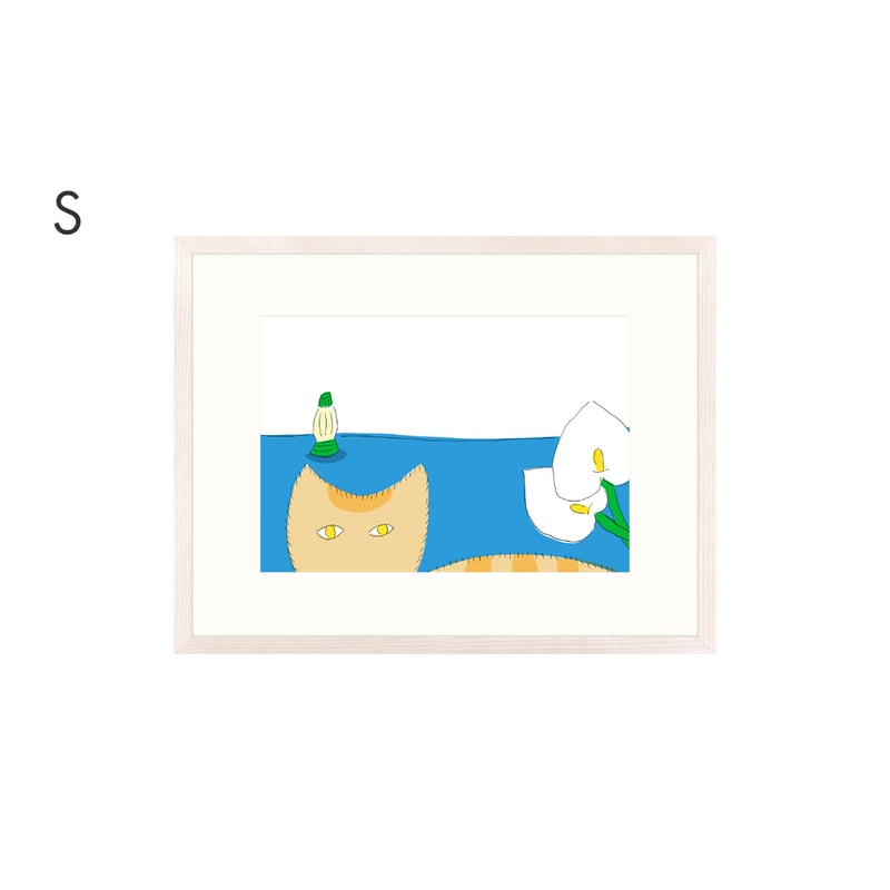安西水丸】ジクレー版画 「猫と花」 | Crevis Online Store