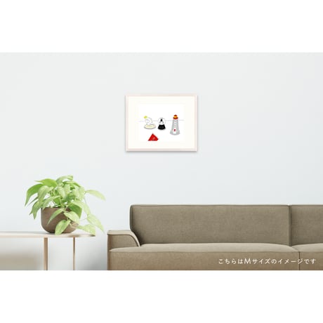 【安西水丸】ジクレー版画「裸婦と灯台」