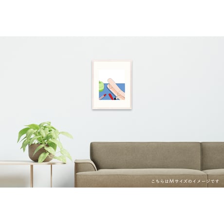 【安西水丸】ジクレー版画 「りんごとプロペラ」