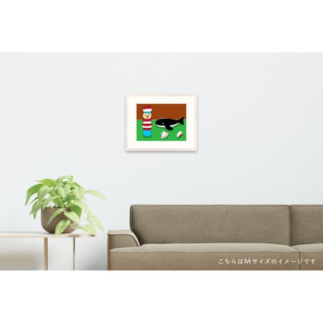 【安西水丸】ジクレー版画 「水夫とクジラ」