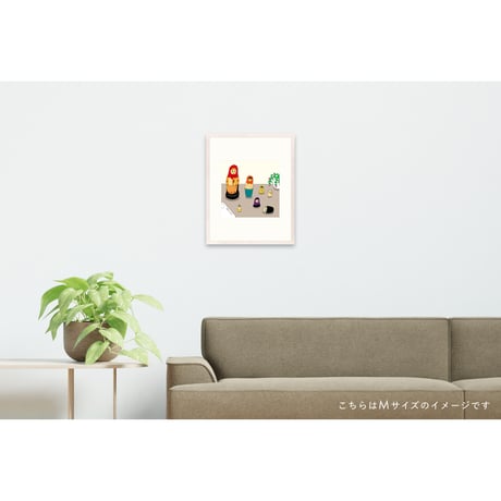 【安西水丸】ジクレー版画 「マトリョーシカ」