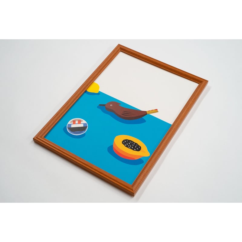 安西水丸 額入りポスター ブラン 安西水丸「BRAN」anzai mizumaru