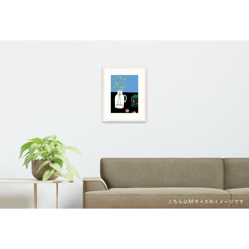 安西水丸】ジクレー版画 「花とケーブルカー」 | Crevis Online Store