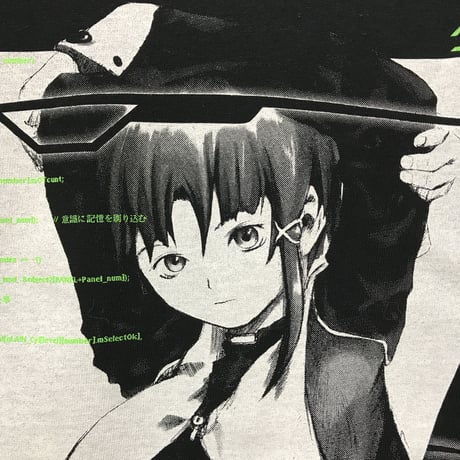【serial experiments lain × messa】ペルソナ Tシャツ-BLACK-