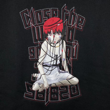 【serial experiments lain × messa 】Wired Maiden 刺繍ジップパーカー -BLACK-