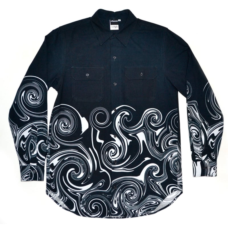 伊藤潤二　うずまきドレスシャツ うずまきドレスシャツ-BLACK- | messa store