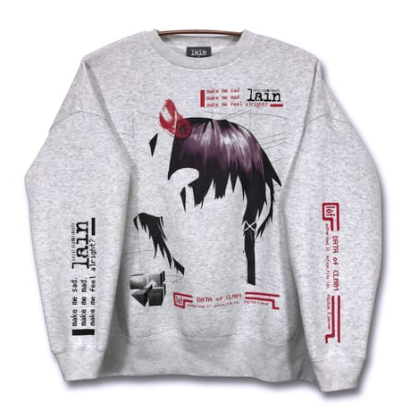 【serial experiments lain × messa store】Blood Trail ビックシルエットスウェットシャツ-ASH-