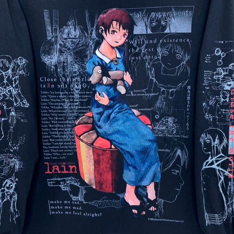 【serial experiments lain × messa】She Knows... ロングスリーブTシャツ -BLACK-