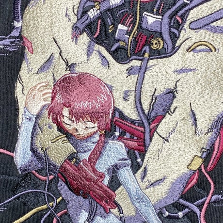 【serial experiments lain × messa 】DC1051 刺繍ジップパーカー -BLACK-