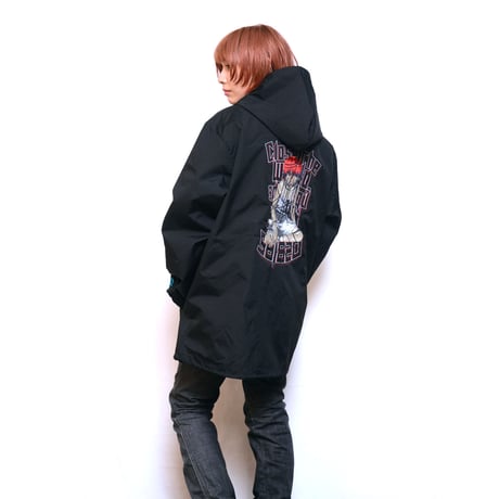 【serial experiments lain ×  messa store】serial experiments lain 刺繍フーデッドジャケット-BLACK-