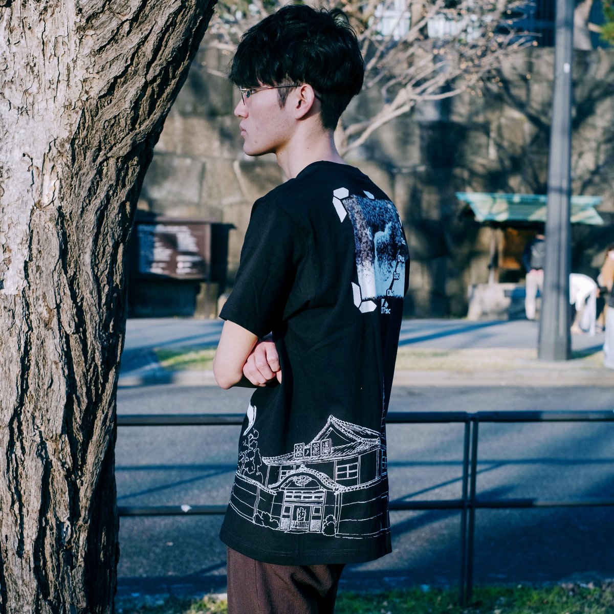 NieA_7 × messa store】母船遠望Tシャツ-BLACK- | messa s