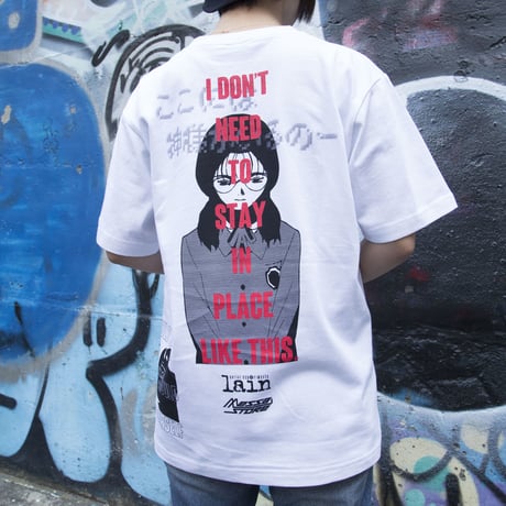 【serial experiments lain × messa store】 四方田千砂 Tシャツ-WHITE-