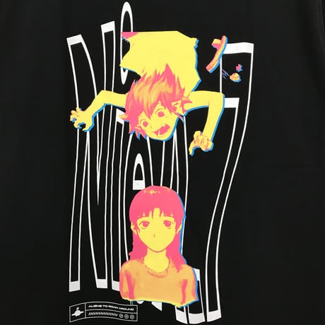 【NieA_7 × terasolar】ニア＆まゆ子シャツ-BLACK-